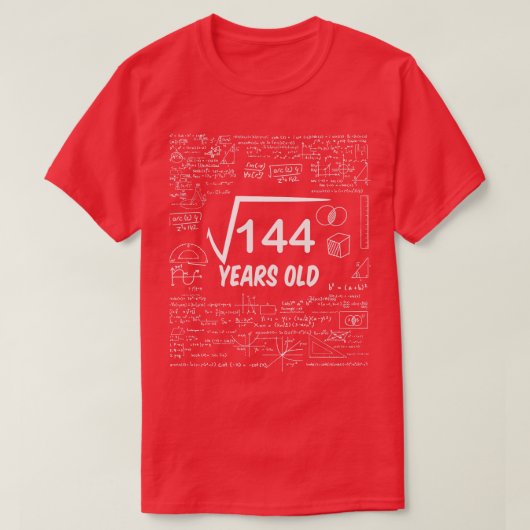Square Root of 14412 th Birthday 12 Years Old Math T-Shirt (Design vorne)