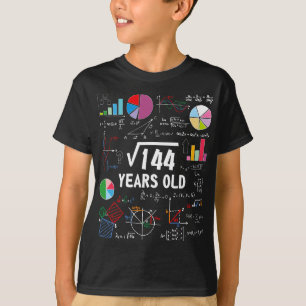 Square Root of 144 12. Geburtstag 12 Jahre alt Mat T-Shirt