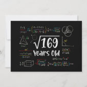 Square Root of 169 13 th Birthday 13 Year Old Gift Einladung (Vorderseite)