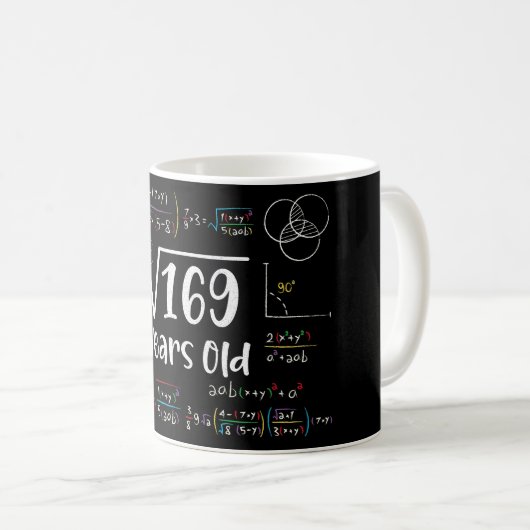Square Root of 169 13 th Birthday 13 Year Old Gift Kaffeetasse (VorderseiteRechts)