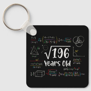 Square Root of 196 14. Geburtstag 14 Jahre Alte Ge Schlüsselanhänger