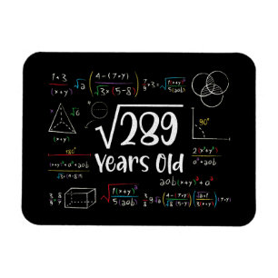 Square Root of 289 17. Geburtstag 17 Jahre Alte Ge Magnet