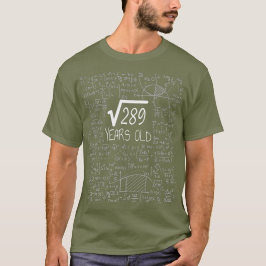 Square Root of 289 17 Years Old 17 th Outfit T-Shirt (Vorderseite)