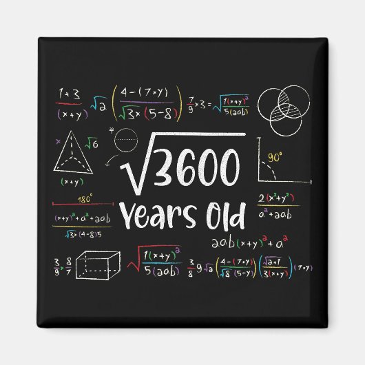 Square Root of 3600 60th Birthday 60 Year Old Gift Magnet (Vorne)
