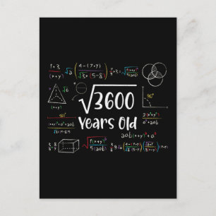 Square Root of 3600 60th Birthday 60 Year Old Gift Postkarte