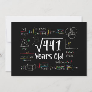 Square Root of 441 21. Geburtstag 21 Jahre Alte Ge Einladung