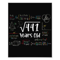 Square Root of 441 21. Geburtstag 21 Jahre Alte Ge