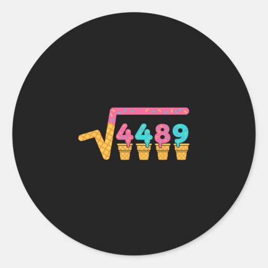 Square Root Of 4489 Ice Cream Drip Meme Slang 67 6 Runder Aufkleber (Vorderseite)