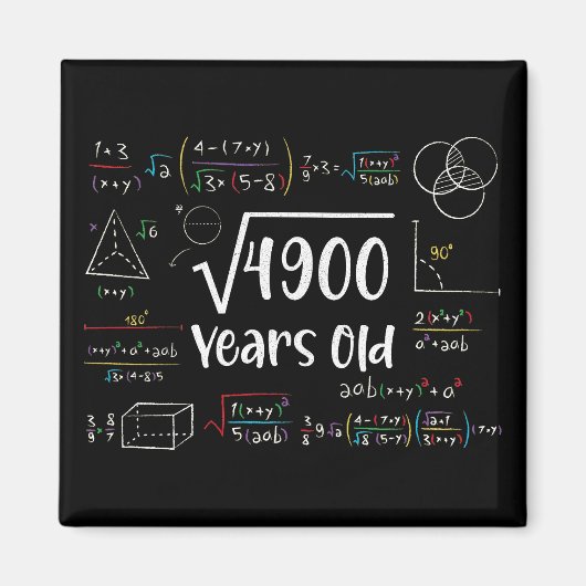 Square Root of 4900 70th Birthday 70 Year Old Gift Magnet (Vorne)