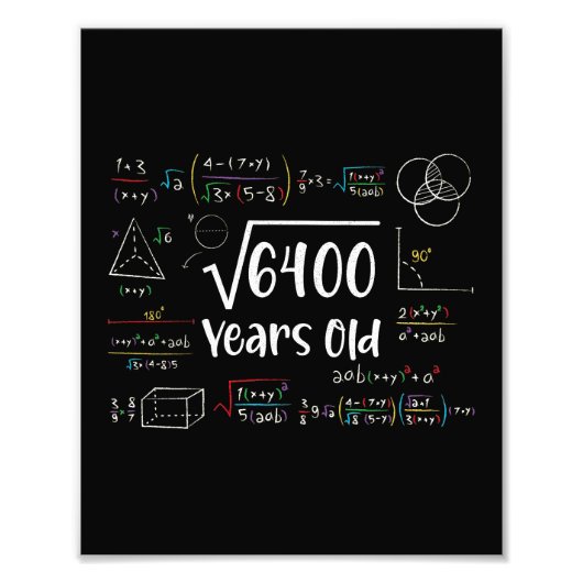 Square Root of 6400 80th Birthday 80 Year Old Gift Fotodruck (Vorne)