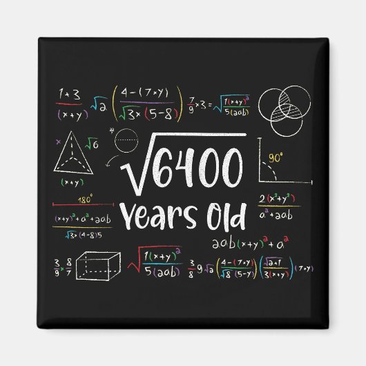 Square Root of 6400 80th Birthday 80 Year Old Gift Magnet (Vorne)