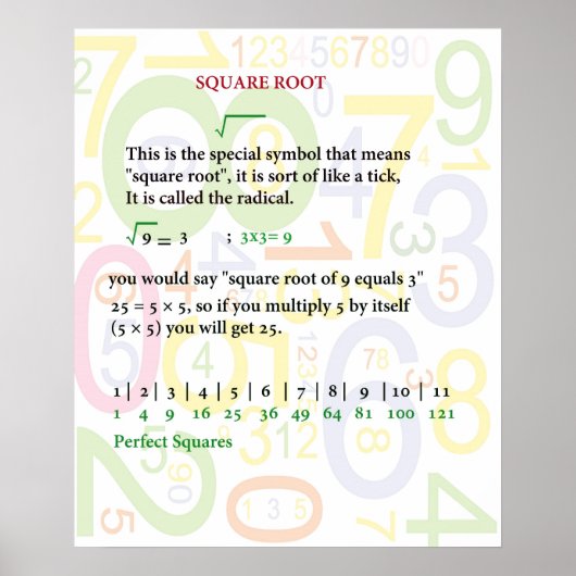 Square Root Poster (Vorne)