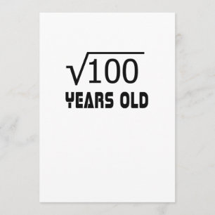 Square Root von 100 10 Jahren alt 10. Geburtstag Karte