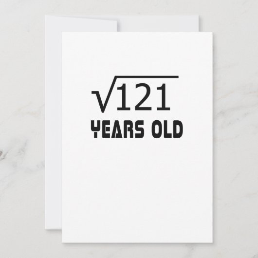 Square Root von 121 11 Jahren alt 11. Geburtstag Karte (Vorderseite)
