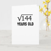 Square Root von 144 12 Jahren alt 12. Geburtstag Karte (Gelbe Blume)