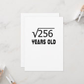 Square Root von 256 16 Jahren alt 16. Geburtstag Karte (Vorderseite/Rückseite Beispiel)