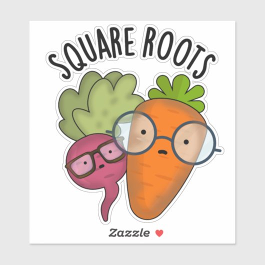 Square Roots Funny Math Pun Aufkleber (Blatt)