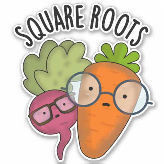 Square Roots Funny Math Pun Aufkleber (Vorderseite)