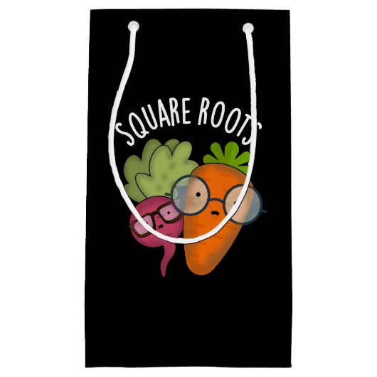 Square Roots Funny Math Pun Dark BG Kleine Geschenktüte (Vorderseite)