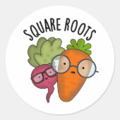 Square Roots Funny Math Pun Runder Aufkleber (Vorderseite)