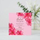 Square Rosy Flower Modern Brautparty Einladung (Stehend Vorderseite)