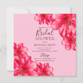 Square Rosy Flower Modern Brautparty Einladung (Vorderseite)