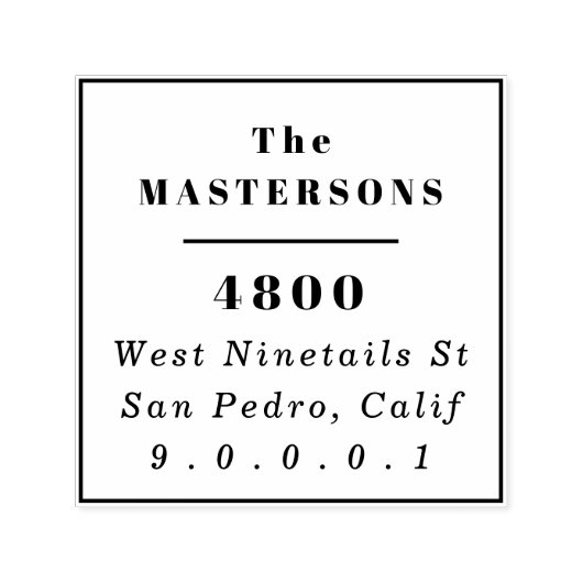 Square Rücksendeadresse Moderne Typografie Permastempel (Design)