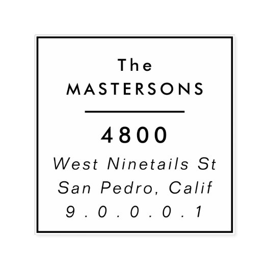 Square Rücksendeadresse Moderne Typografie Permastempel (Design)