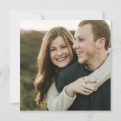 Square Rustic Dusty Blue & Cream Botanisches Foto Einladung (Rückseite)