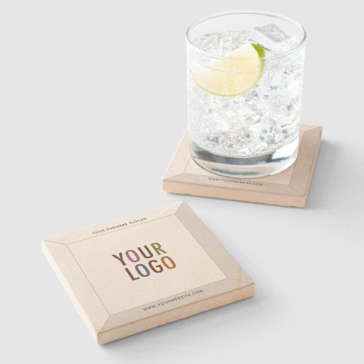 Square Sandstone Untersetzer Custom Logo Personali (Seitenansicht)