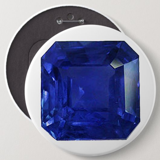 Square Sapphire Gemstone Blue Button (Vorne & Hinten)