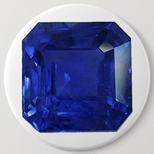 Square Sapphire Gemstone Blue Button (Vorderseite)