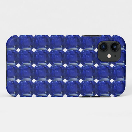 Square Sapphire Gemstone Blue Case-Mate iPhone Hülle (Rückseite (Horizontal))