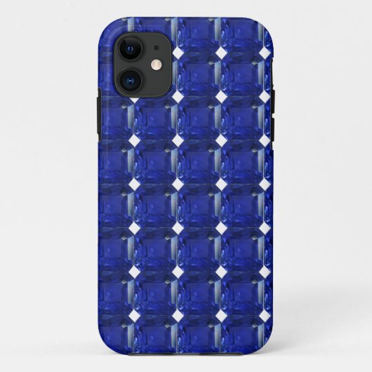 Square Sapphire Gemstone Blue Case-Mate iPhone Hülle (Rückseite)