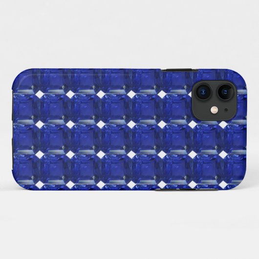 Square Sapphire Gemstone Blue Case-Mate iPhone Hülle (Rückseite (Horizontal))