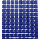 Square Sapphire Gemstone Blue Duschvorhang (Vorderseite)