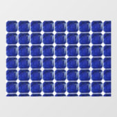 Square Sapphire Gemstone Blue Fensteraufkleber (Blatt)