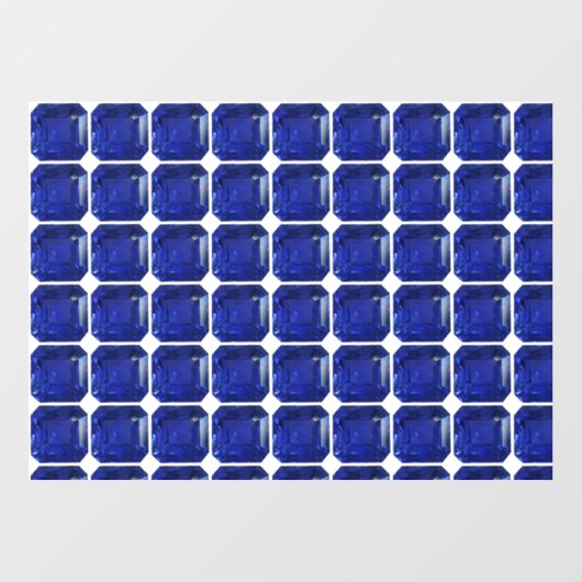 Square Sapphire Gemstone Blue Fensteraufkleber (Blatt)