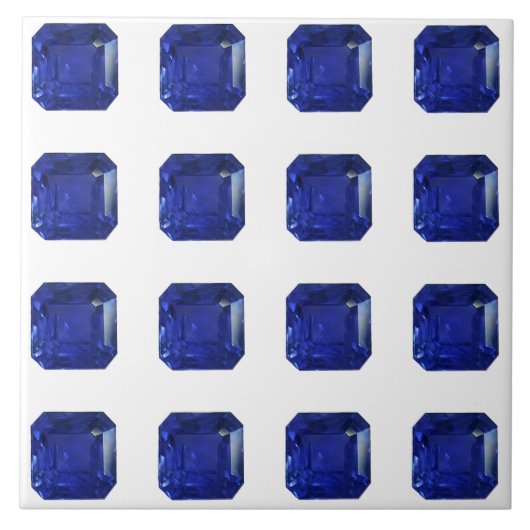 Square Sapphire Gemstone Blue Fliese (Vorderseite)