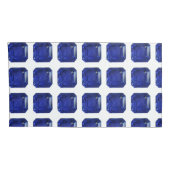Square Sapphire Gemstone Blue Kissenbezug (Rückseite-Rechts)