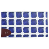 Square Sapphire Gemstone Blue Kissenbezug (Vorderseite-Rechts)