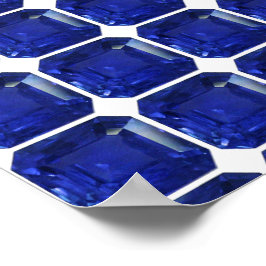 Square Sapphire Gemstone Blue Poster