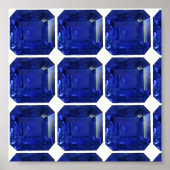Square Sapphire Gemstone Blue Poster (Vorne)