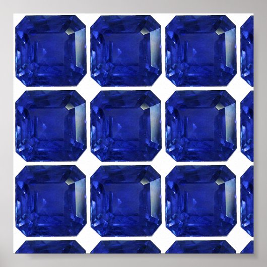 Square Sapphire Gemstone Blue Poster (Vorne)