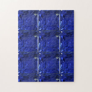 Square Sapphire Gemstone Blue Puzzle