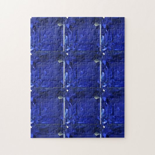 Square Sapphire Gemstone Blue Puzzle (Vertikal)