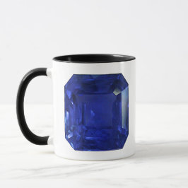Square Sapphire Gemstone Blue Tasse