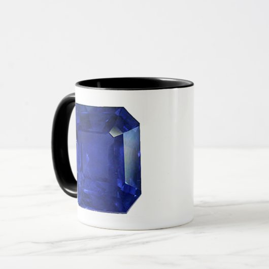 Square Sapphire Gemstone Blue Tasse (Vorderseite Links)