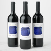 Square Sapphire Gemstone Blue Weinetikett (Flaschen)