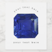 Square Sapphire Gemstone Blue Weinetikett (Einzelnes Label)